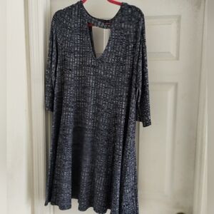 Elegant BlueGray Patterned Dress